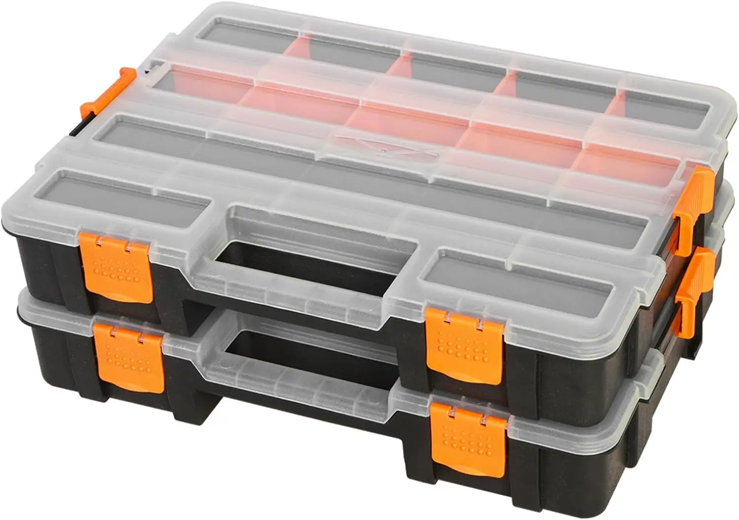 

Tool Box with Transparent Lid, 17-Compartment Organizer with Removable Dividers for Hardware, Screws, Bolts, Nails, Beads