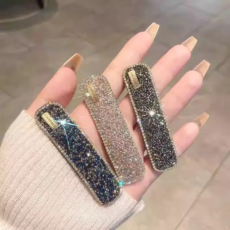 1PC Korean Rhinestone Hairpin Female Side Bangs Broken Hair Bb Clip Headdress Online Celebrity New High-end Clip.