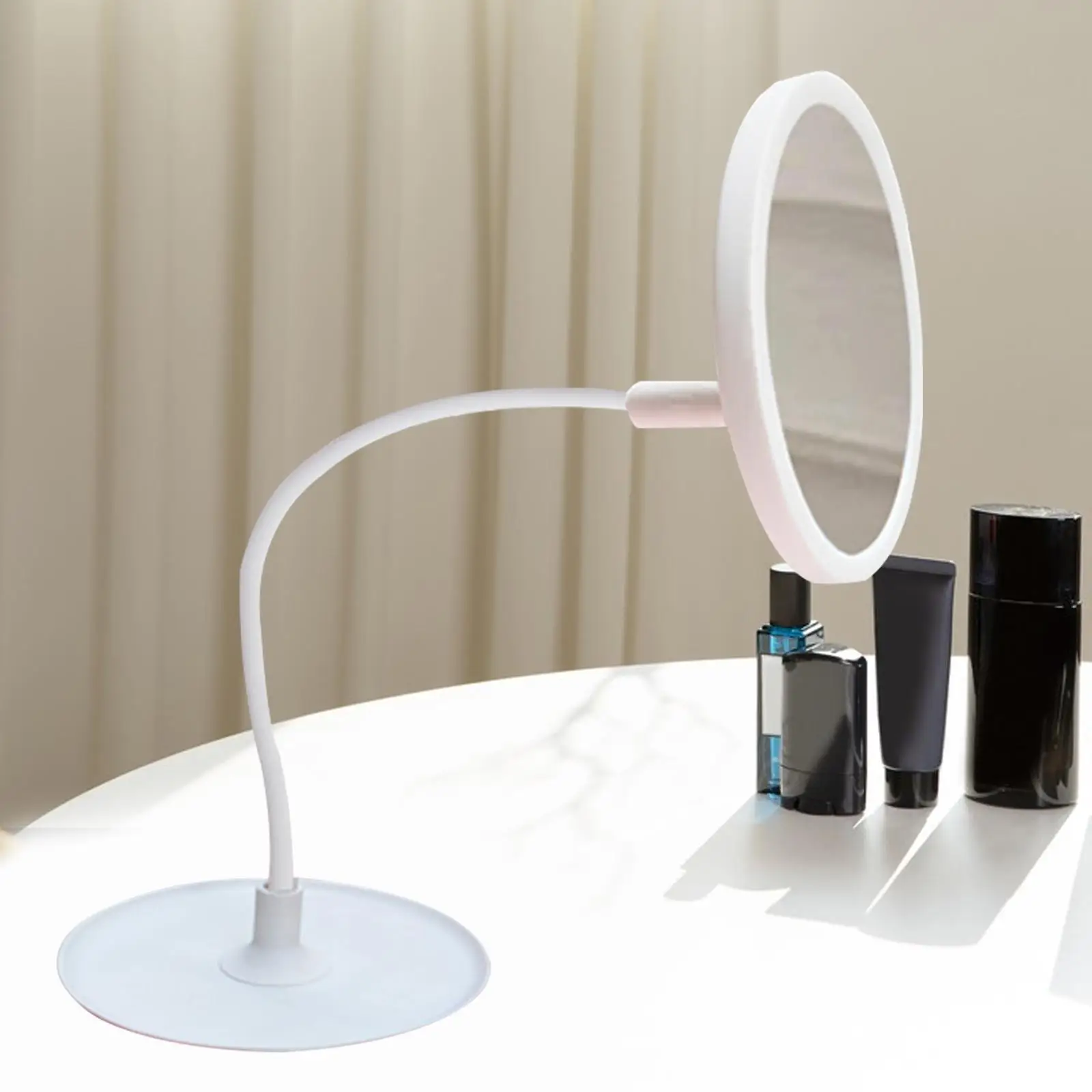 

LED Desktop Makeup Mirror Desktop Storage Cosmetic Mirror Home Bedroom Dorm