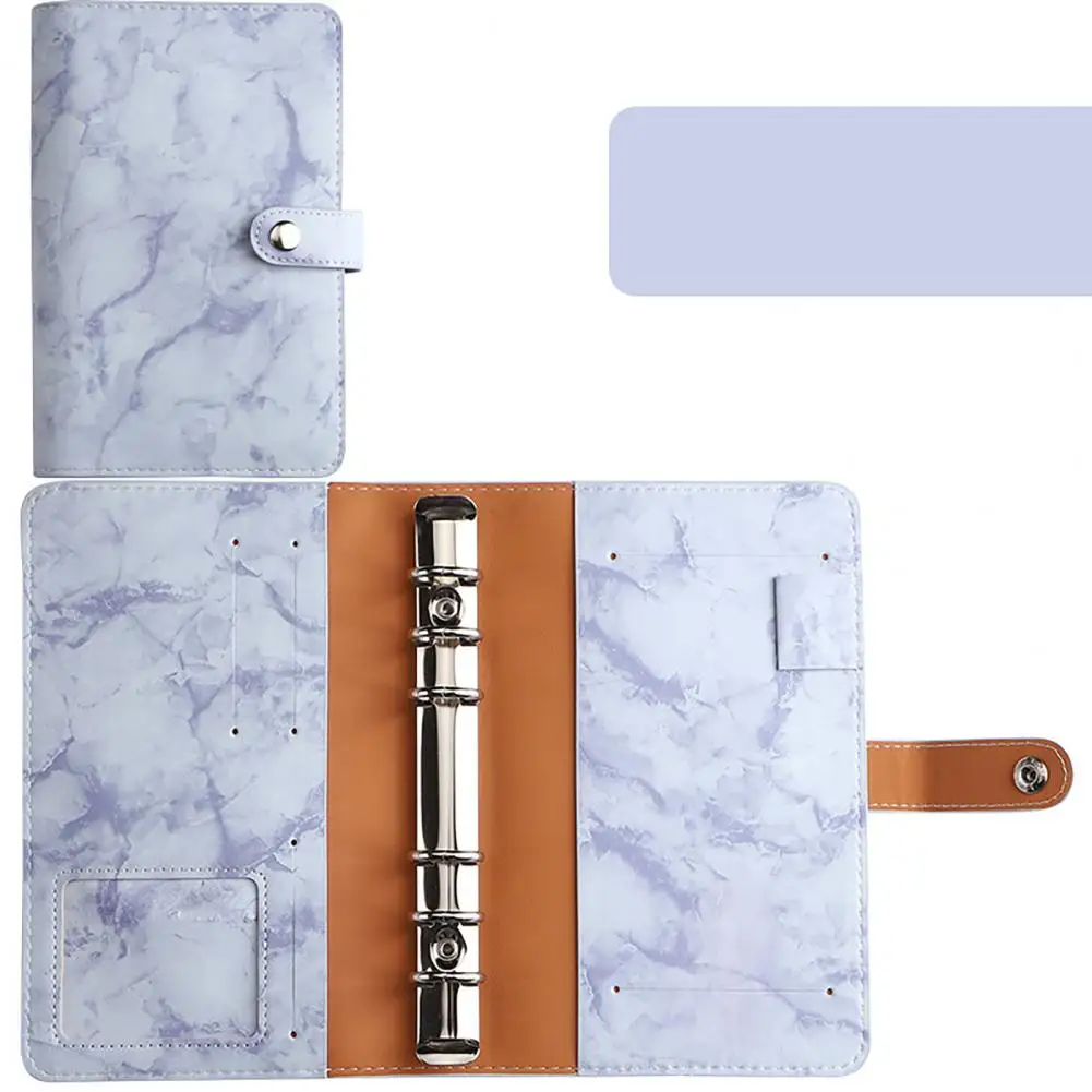 1 set of A6 budget binder thick paper waterproof buckle ripstop dustproof faux leather marble 6 ring money budget