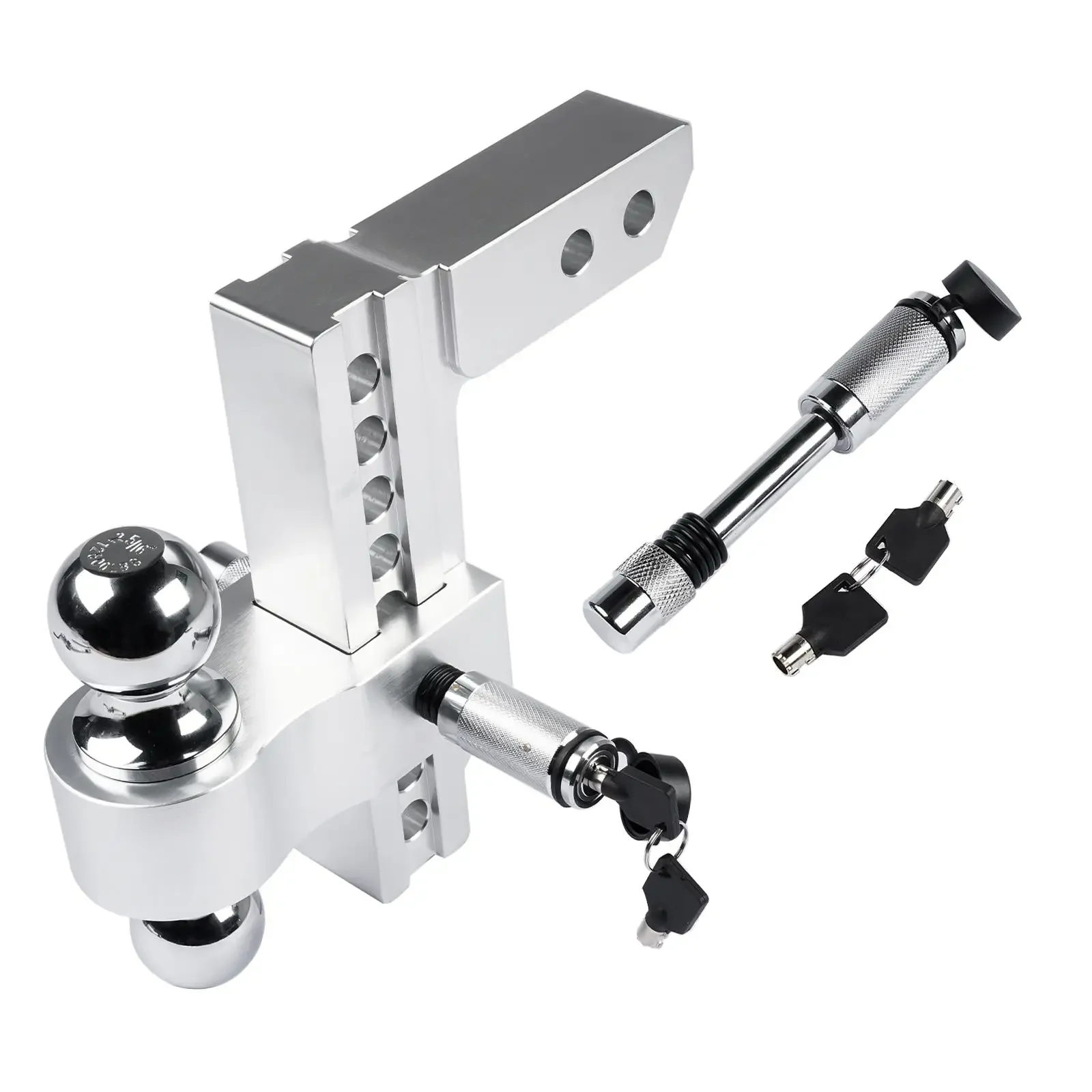 AP03 Trailer Hitch 2 Inch Receiver 8 Inch Adjustable Drop / Rise Hitch 12,500 GTW