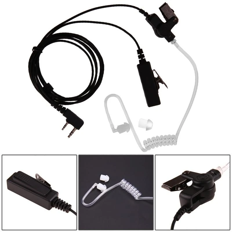 

2PIN PTT MIC Covert Acoustic Tube Внедорожные наушники для TYT UV-5R BF-888S CB больше 10 км лучшей продажи
