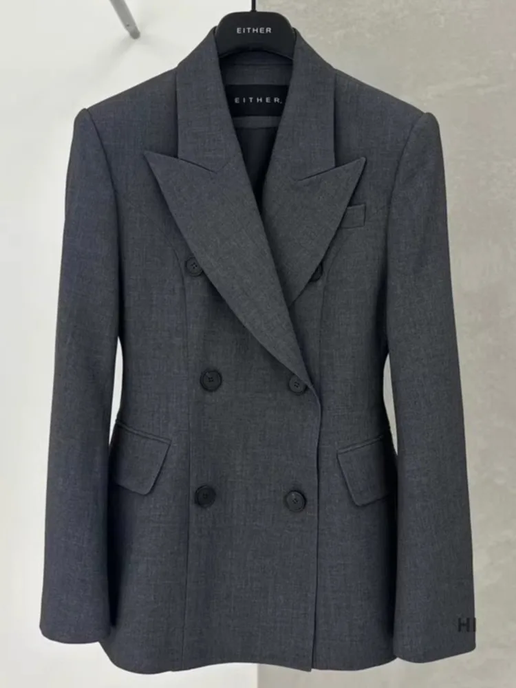 سترة نسائية أنيقة مزدوجة الصدر من FANAN بأكمام طويلة وخصر مجمع سترات مناسبة معاطف نسائية موضة ربيع 2025 الجديدة #3