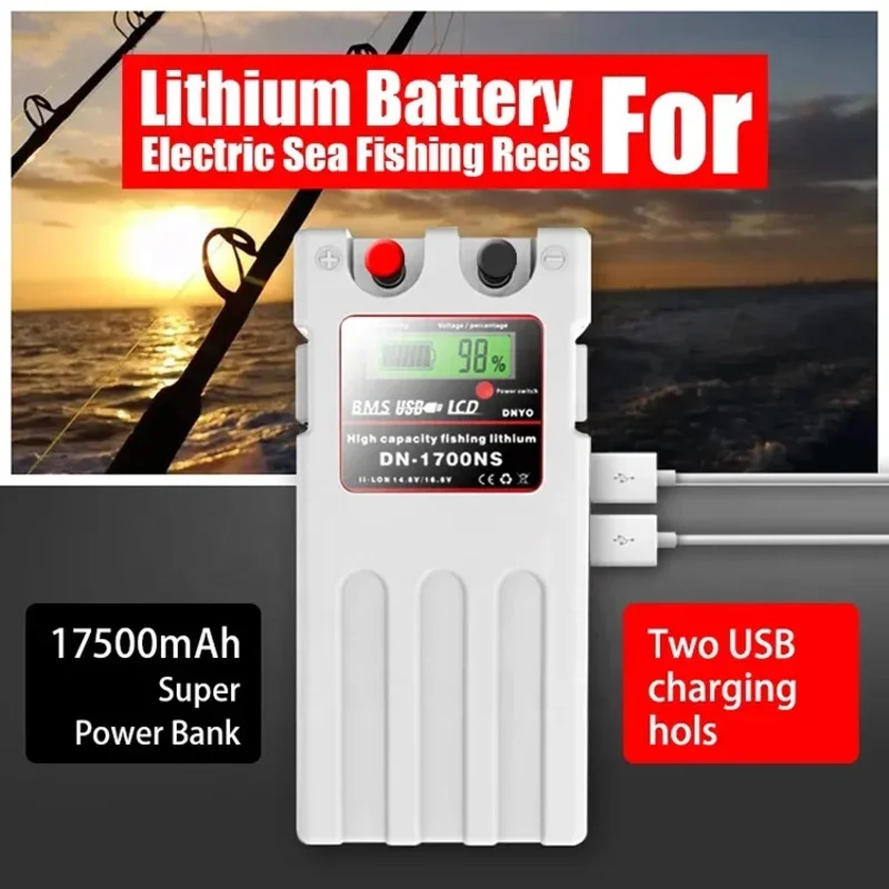 12V Large Capacity Take-Up Reels Lithium Battery Sea Fishing Boat Power Bag Straps 1A