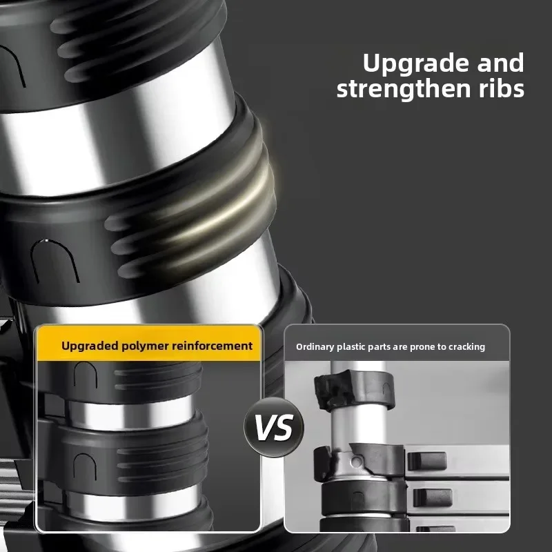 Reinforced and thickened stainless steel multifunctional telescopic ladder, double-sided folding ladder with anti slip support
