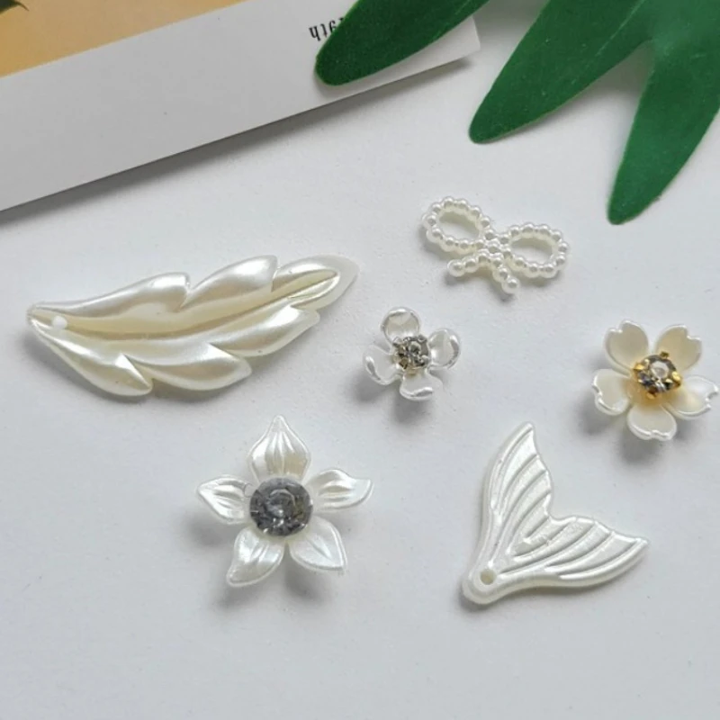 20 PCS Set Dreamy Baroque Style DIY Acrylic Accessories Rhinestone Flower Decor Cream Glue Phone Case Handmade Craft Materials