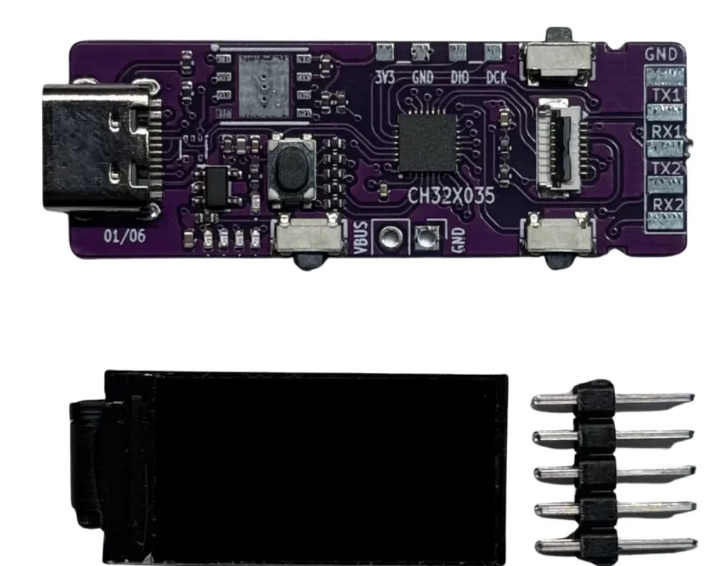 RISC-V development board with USB to serial port conversion