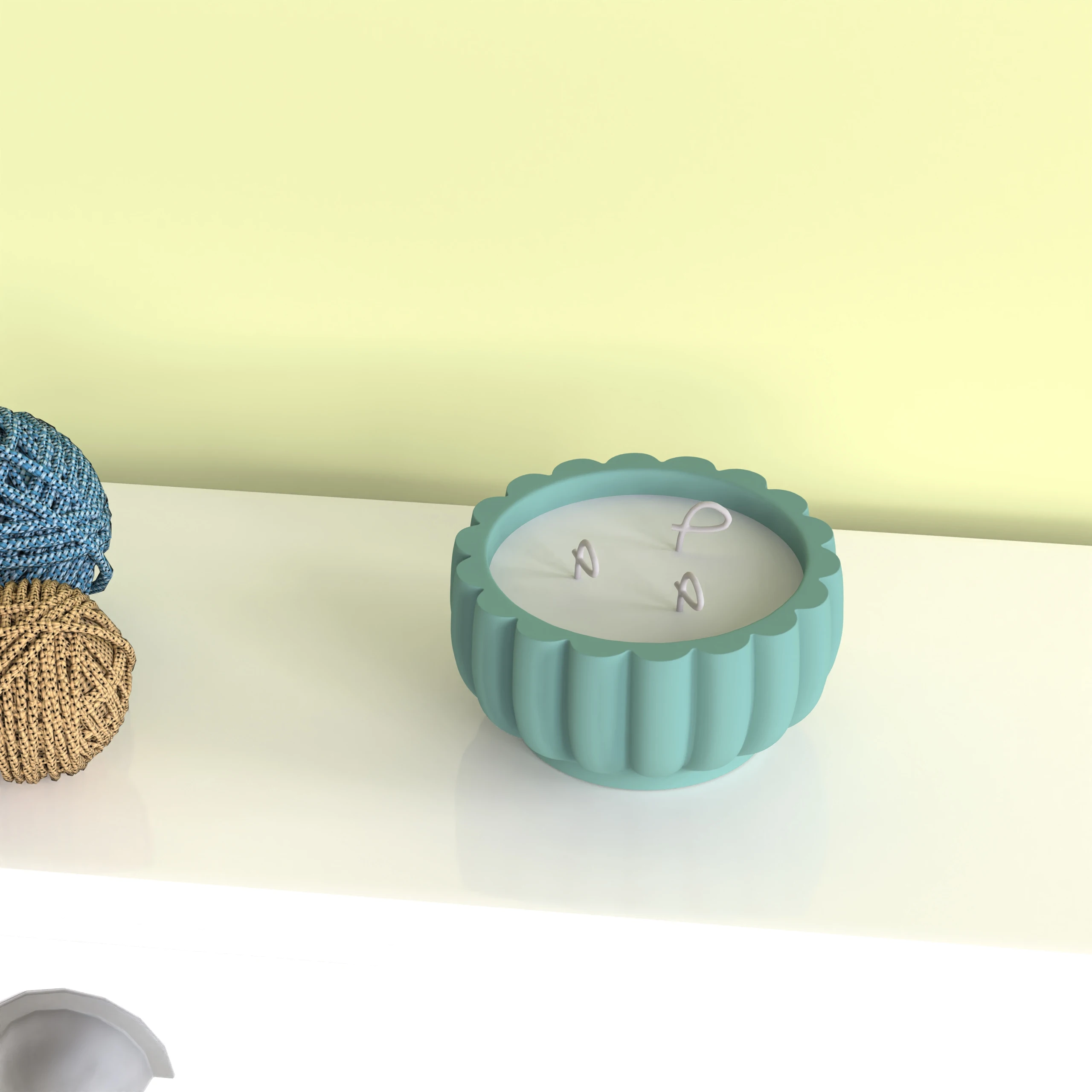 Silicone mold for Cement Stripe Petal-shaped Candle Jar Gypsum Resin Scented Candle Cup Romantic Atmosphere Jesmonite DIY Mold