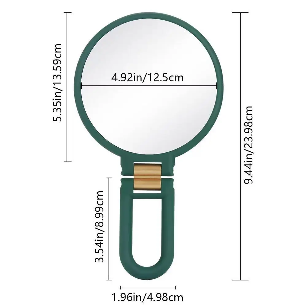 جديد 5/10/15x يده مرآة دوران قابل للتعديل مرآة لوضع مساحيق التجميل مزدوجة الوجهين للطي مع مقبض مرآة ماكياج مكبرة