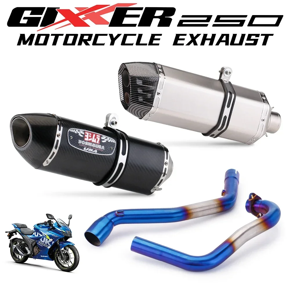 

Полная система выхлопной трубы мотоцикла GP для SUZUKI GIXXER 250 GIXXER 250 SF250, модификация передней трубы, карбоновый глушитель DB Killer