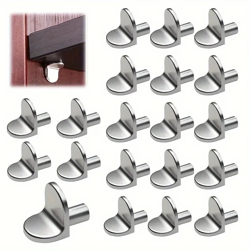 20pcs 5mm L - Shaped Shelf Support Studs: Fix Wooden/Glass Boards in Cabinets, Ideal Furniture Bracket Holders