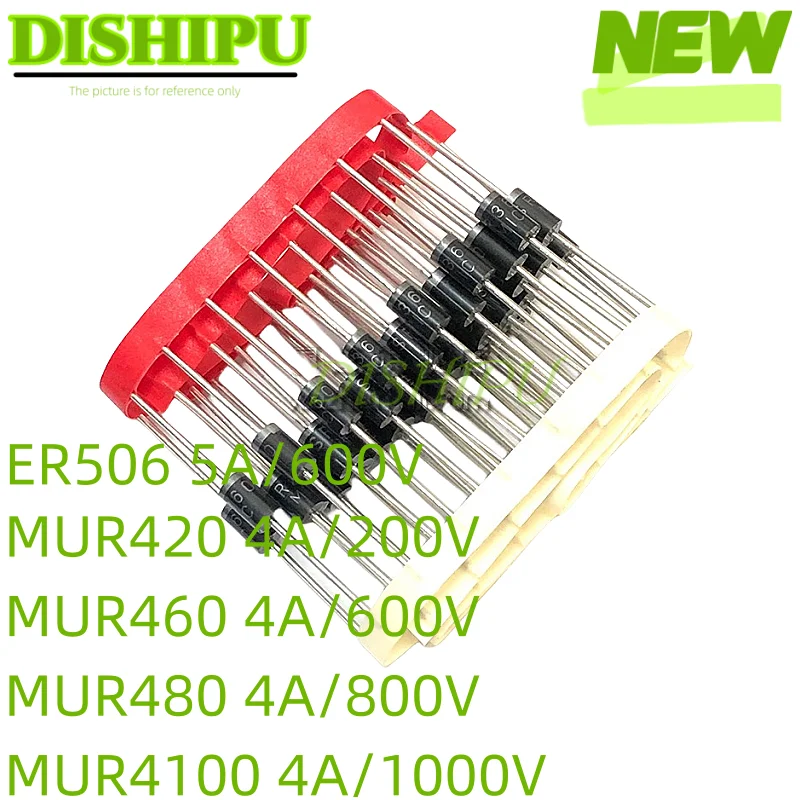 

10pcs MUR420 4A/200V MUR460 4A/600V MUR480 4A/800V MUR4100 4A/1000V ER506 5A/600V Fast recovery diode