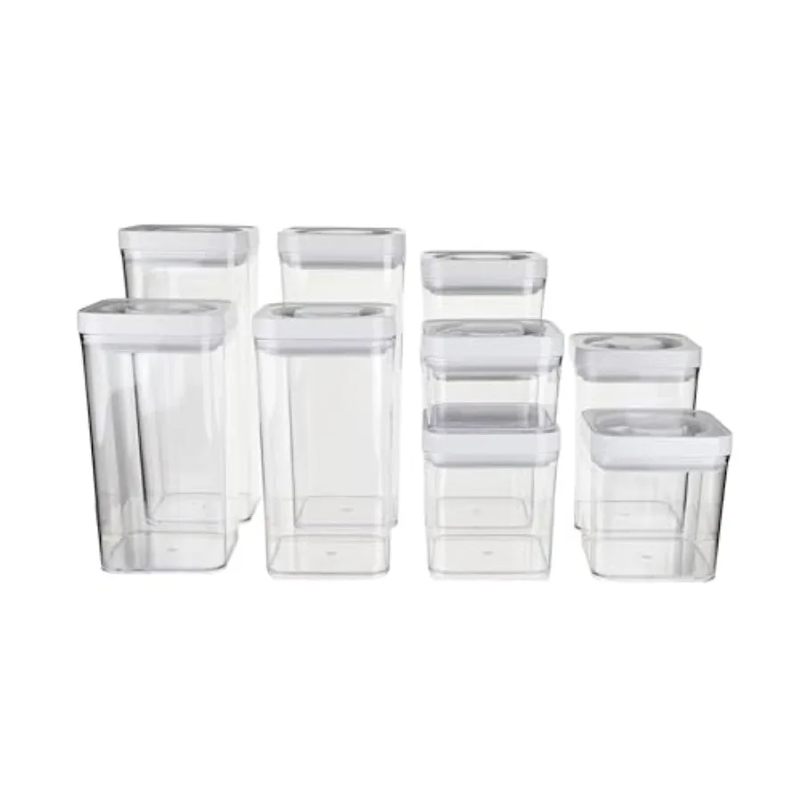 

Airtight Food Storage Containers BPA Free Dishwasher Safe with Twist Turn Lids for Kitchen Pantry Organization 10 Piece Square