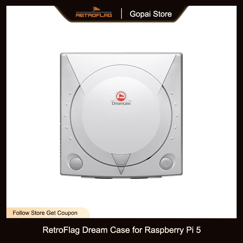 Retroflag RF Dream Case pour RaspberryPi 5 avec commutateur fonctionnel de ventilateur de refroidissement, emplacement pour carte SD, USB, LAN et ports HDMI améliorés
