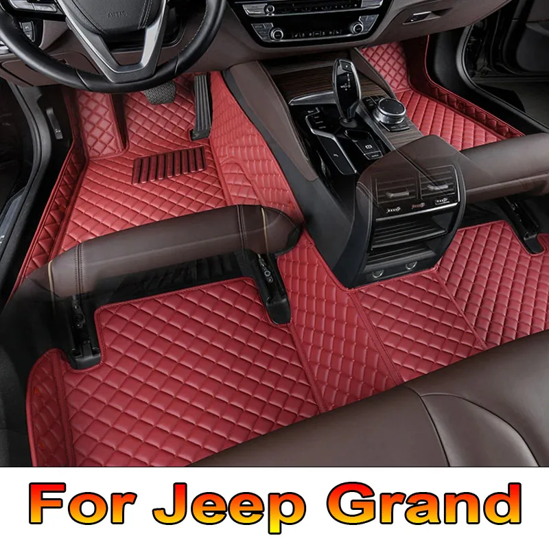 Car Floor Mats For Jeep Grand Cherokee WJ 1999 2000 2001 2002 2003 2004 Leather Mat Covers Floors Car Accessories Tapis Voiture