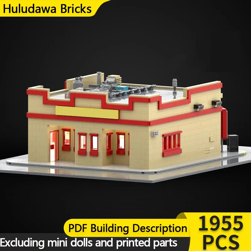 

City Street View Model MOC Building Brick Chicken Restaurant Modular Technology Children Holiday Gifts Assemble Toys Suit
