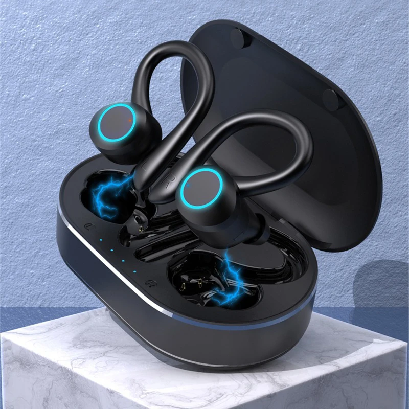 

Music Waterproof Headset With Microphone Headphones Noise Cancelling Sport Earbuds TWS Wireless Bluetooth Earphone