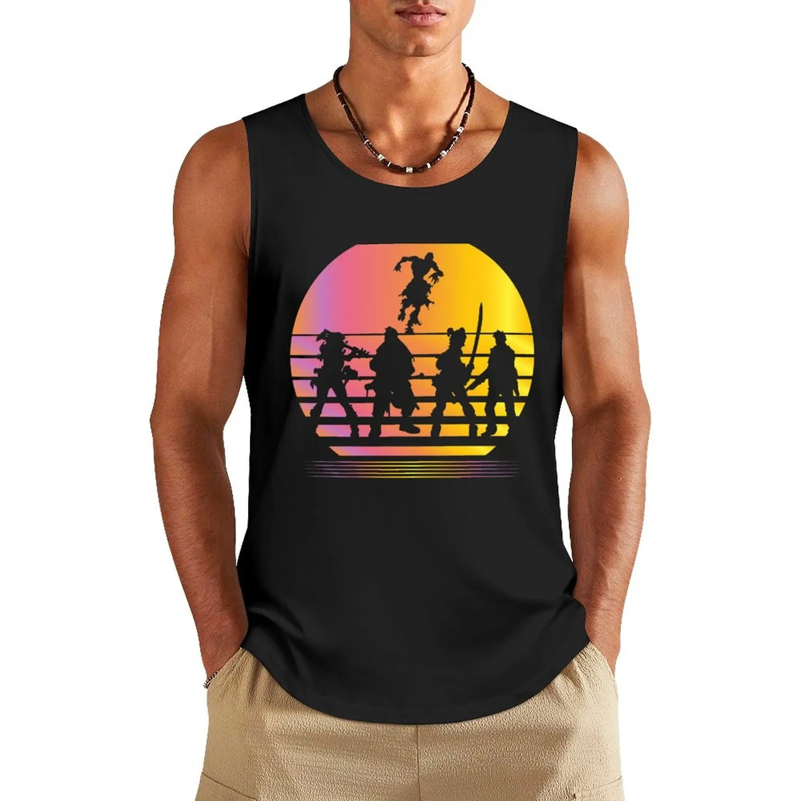 

Zombicide Synthwave - Board Game Inspired Graphic - Tabletop Gaming - BGG Tank Top summer clothes for men gym clothing men