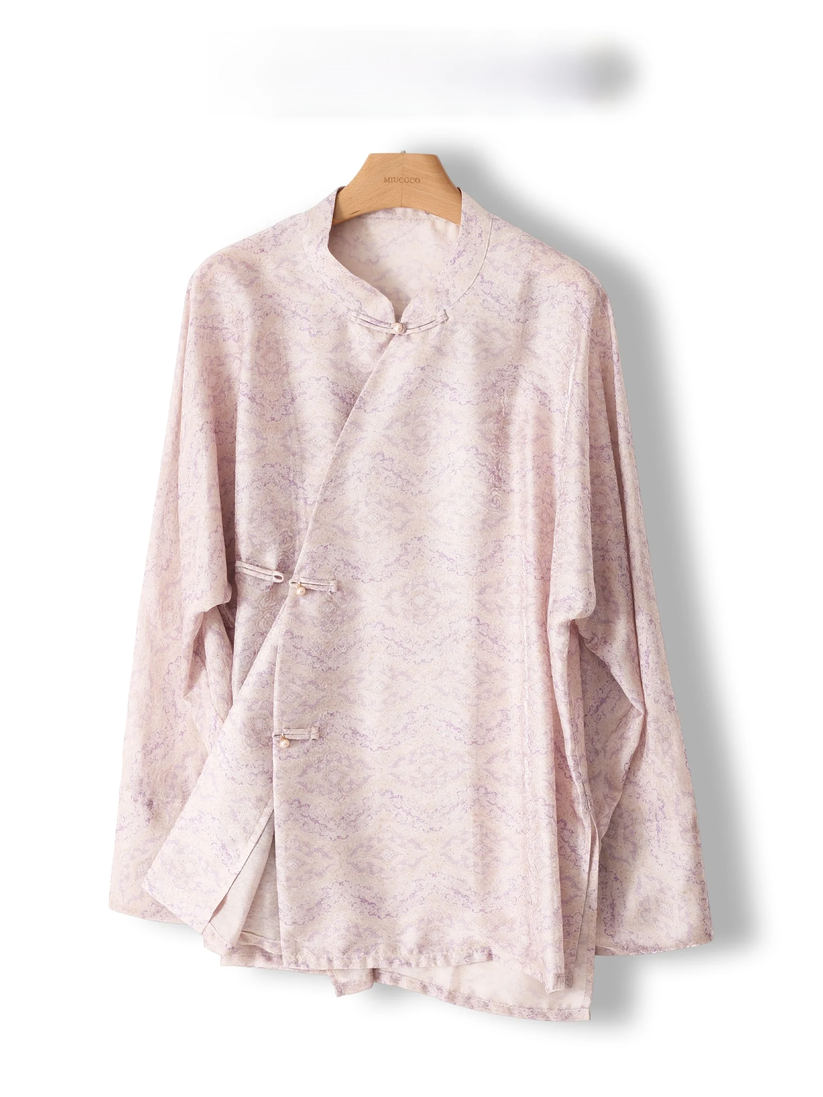 

New Chinese Style Loose Cool Feeling Embroidered Button Shirt Women's Long Sleeve Stand Collar Open Cardigan Top