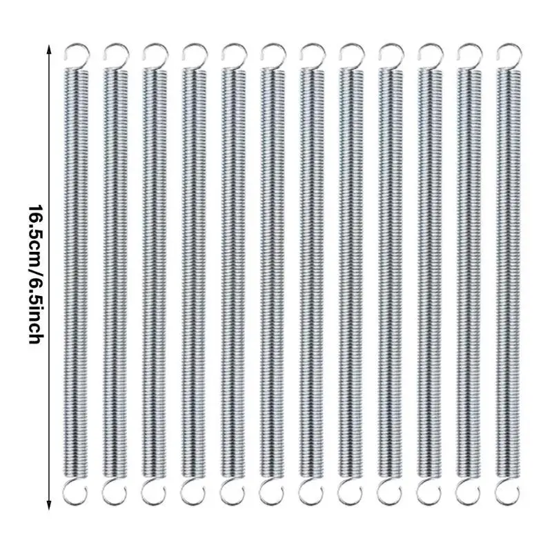 652F 12 قطعة الفولاذ المقاوم للصدأ التوتر تمديد الربيع سلك قطر 0.047 بوصة التراجع الربيع الميكانيكية الينابيع مع هوك