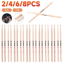 2/4/6/8PCS 5A/7A Maple Wood Drum Sticks Classic Drum Musical Instruments Drumsticks Durable Carrying Bag Musical Accessories