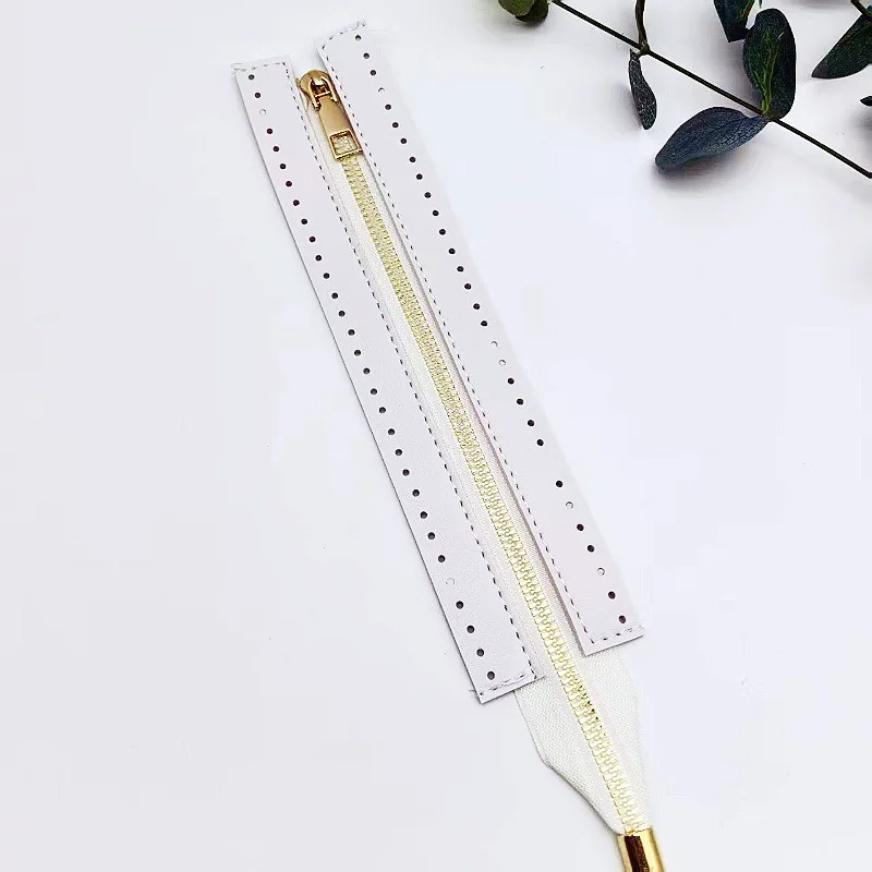 24cm DIY Handmade Bag Zipper Accessories 6-Color DIY Handmade Bag Zipper 24cm Pu Metal Zipper Woven Bag Accessories