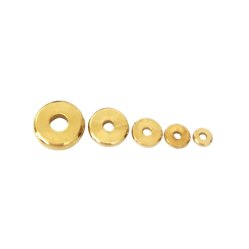 BoYuTe (100 Pieces/Lot) 3-4-5-6-7-8-10-12-14MM Round Brass Spacer Bead Diy Loose Beads for Jewelry Making