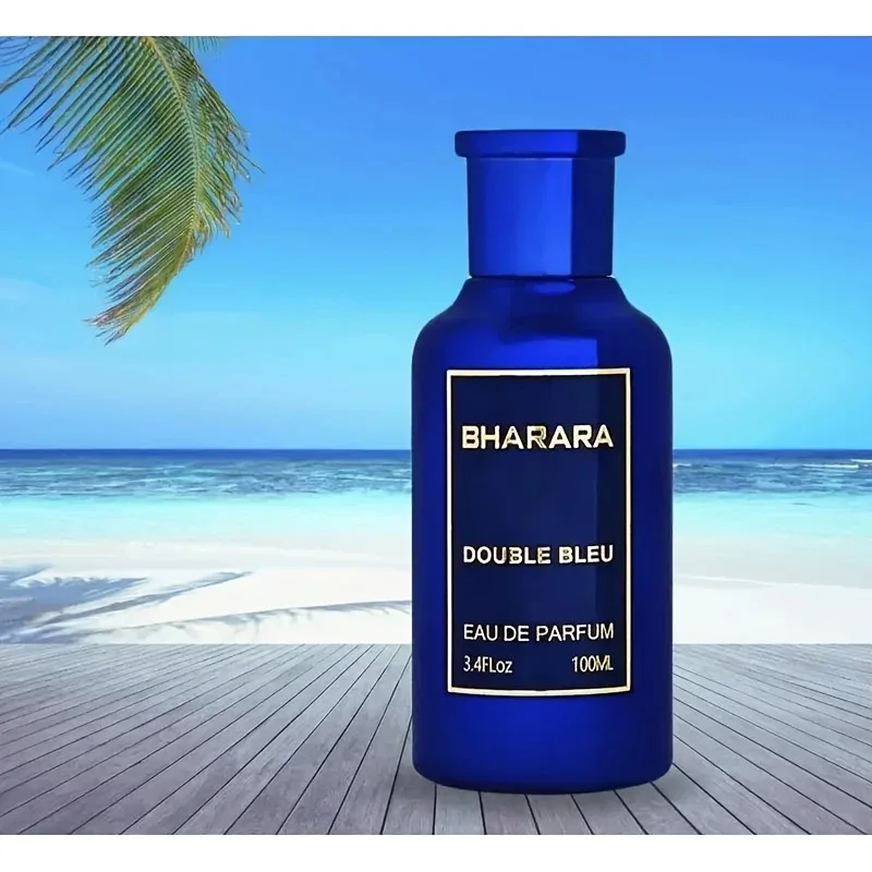 Bharara Bleu, 100ML,Crystal Sapphire‑blue Perfume Bottle, Lemon‑mint‑marine‑cedar‑amber, Fresh Marine Woody Men Perfume Set. view 3