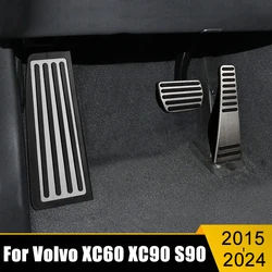 Stainless Car Accelerator Fuel Pedal Brake Foot Rest Pedals Cover For Volvo XC60 XC90 S90 V90 2015-2019 2020 2021 2022 2023 2024