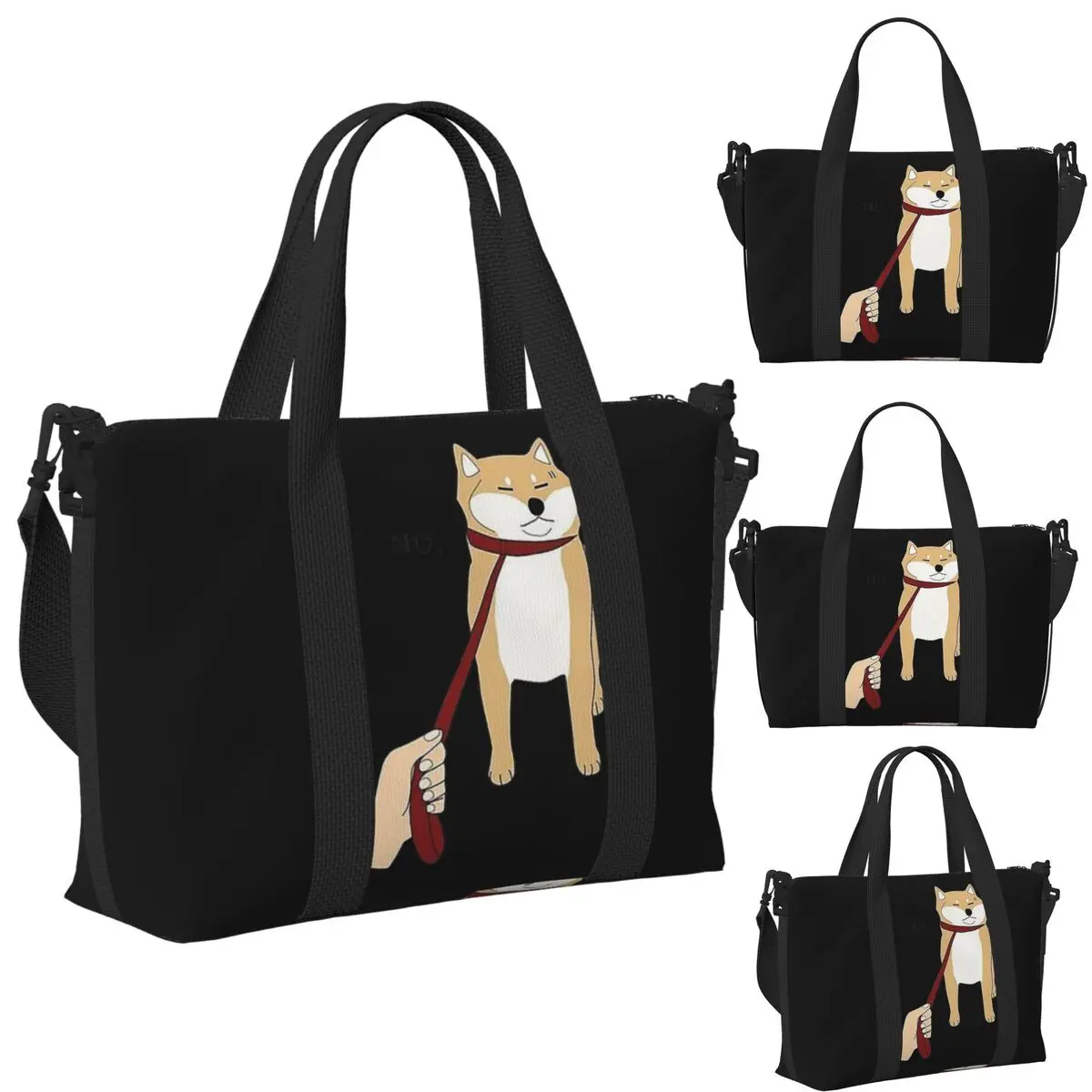 

Animal Shiba Inu Dogs Beach Travel Bag Large Capacity Tote Bags for Gym Yoga Women Shopping Duffle Shoulder Bag