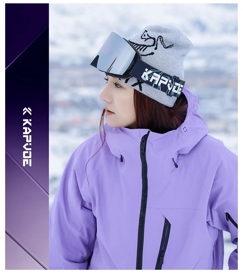 Kapvoe Neue Outdoor Photochromatische Skibrille mit Anti-Beschlag-Gläsern, UV400-Schutz, Skibrille für Männer und Frauen, Schnee-Sonnenbrille, Sportbrille – Detail 25