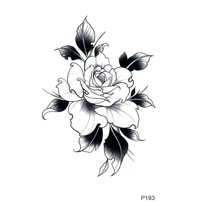 

White Rose Waterproof Temporary Tattoos Men Henna Tatoo Sticker Faux Tatouage Temporaire Flash Fake Tattoo Stickers