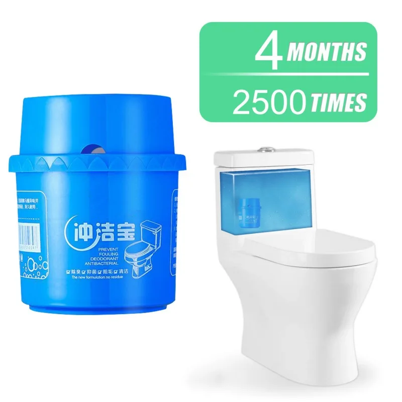 Automatic Toilet Bowl Cleaner Stain Remover Flush Bottled Helper Blue Bubble 2500 Times Fiushes Bathroom Cistern Amazing