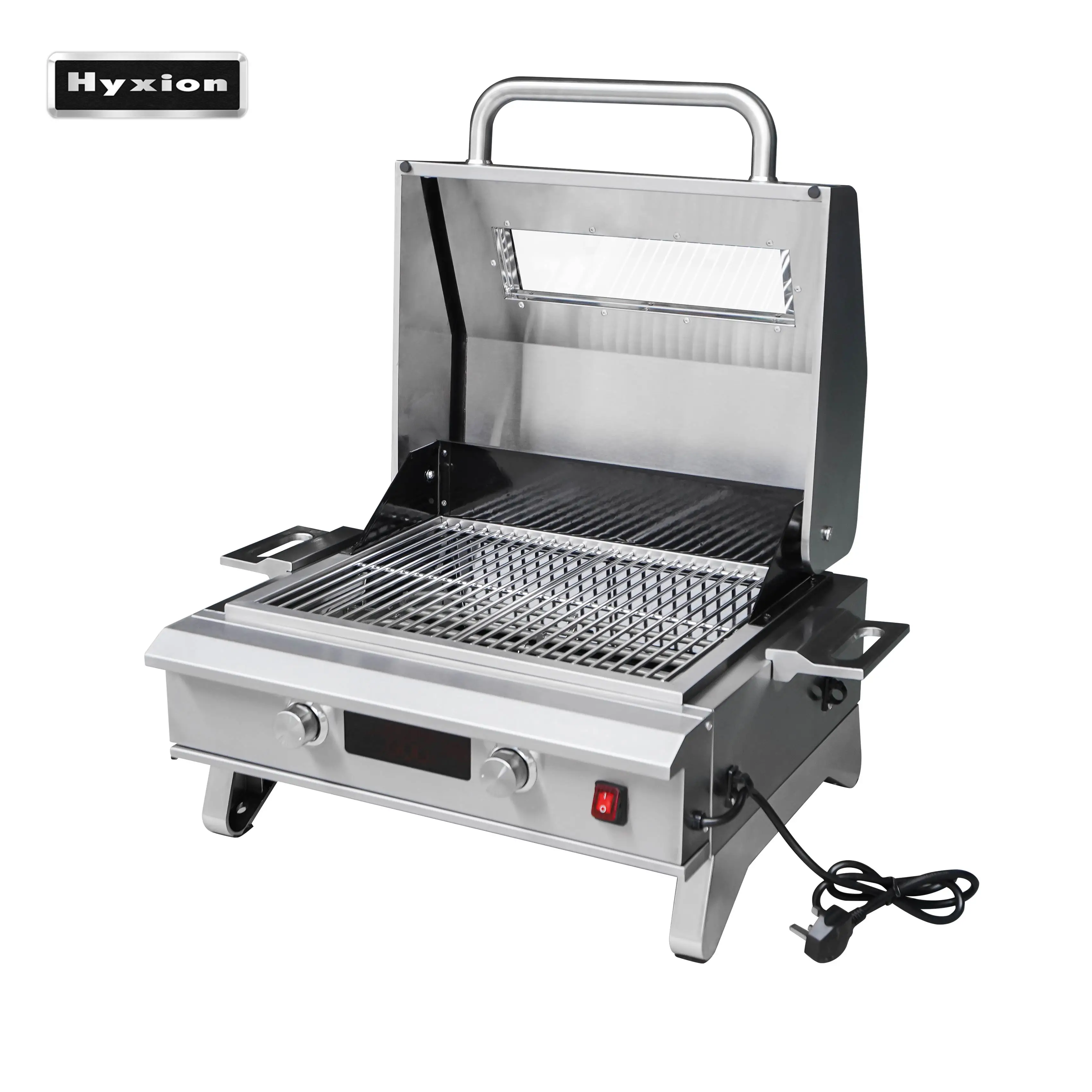 

1200W Portable Electric BBQ Grill Lightweight Premium Design 450℃ Adjustable Stainless Steel Cover Cast Iron Griddle for Travel