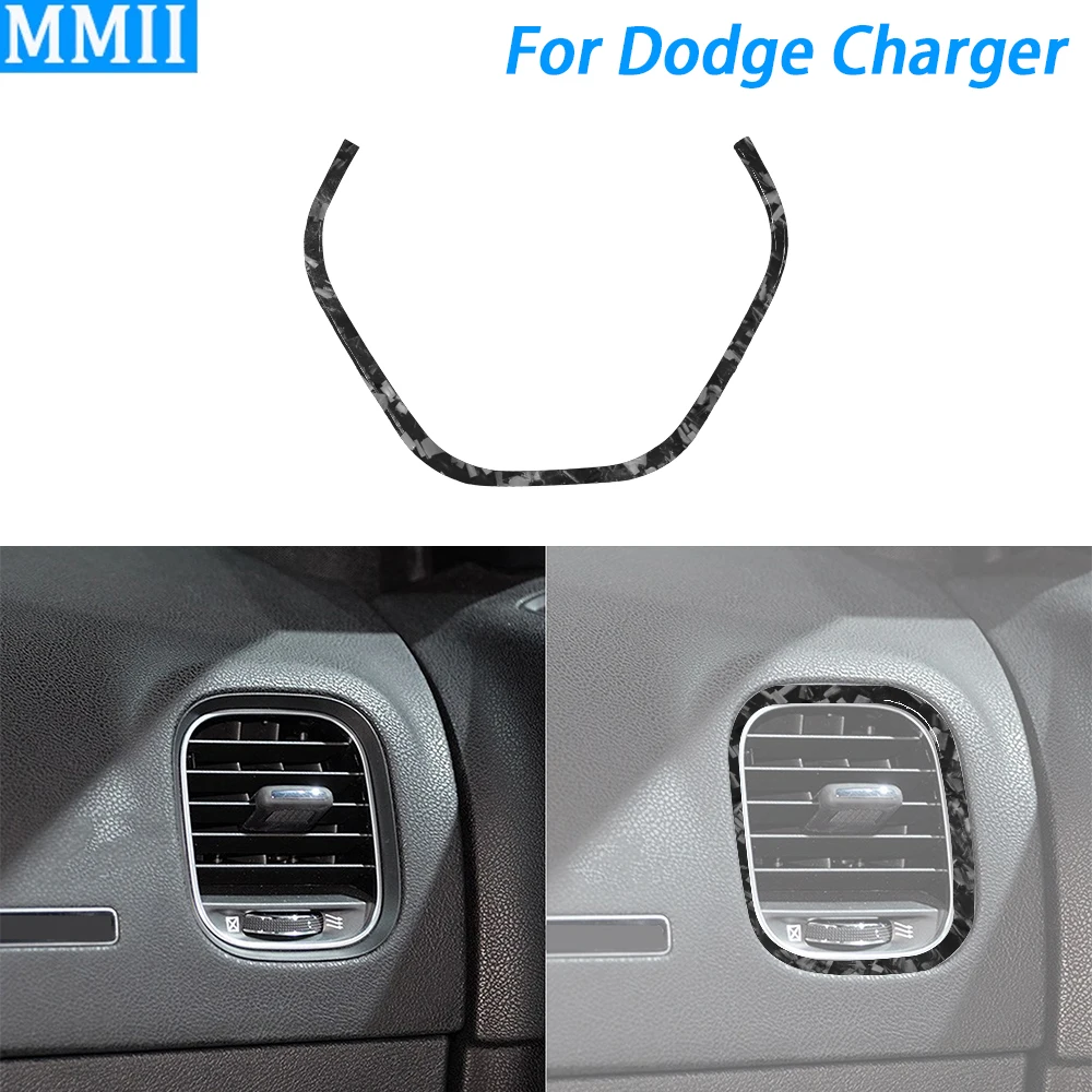 

For Dodge Charger 2015-2022 Forged Carbon Fiber Co-pilot Air Conditioning Outlet Panel Trim Car Interior Accessories Sticker