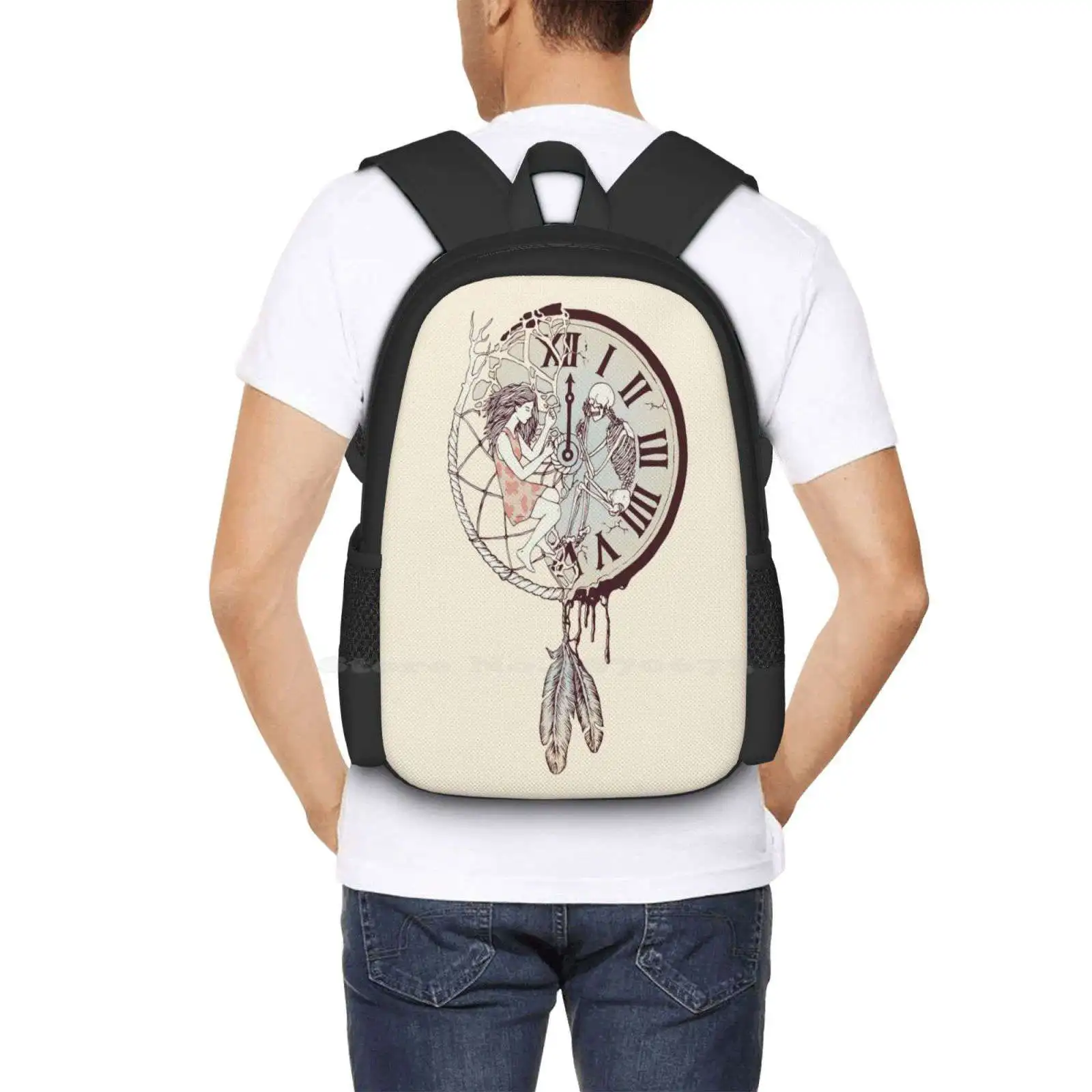 Mochila escolar con diseño de patrón de moda para mujer y niña, bolsa de viaje con diseño de Life Is But A Dream, atrapasueños para dormir