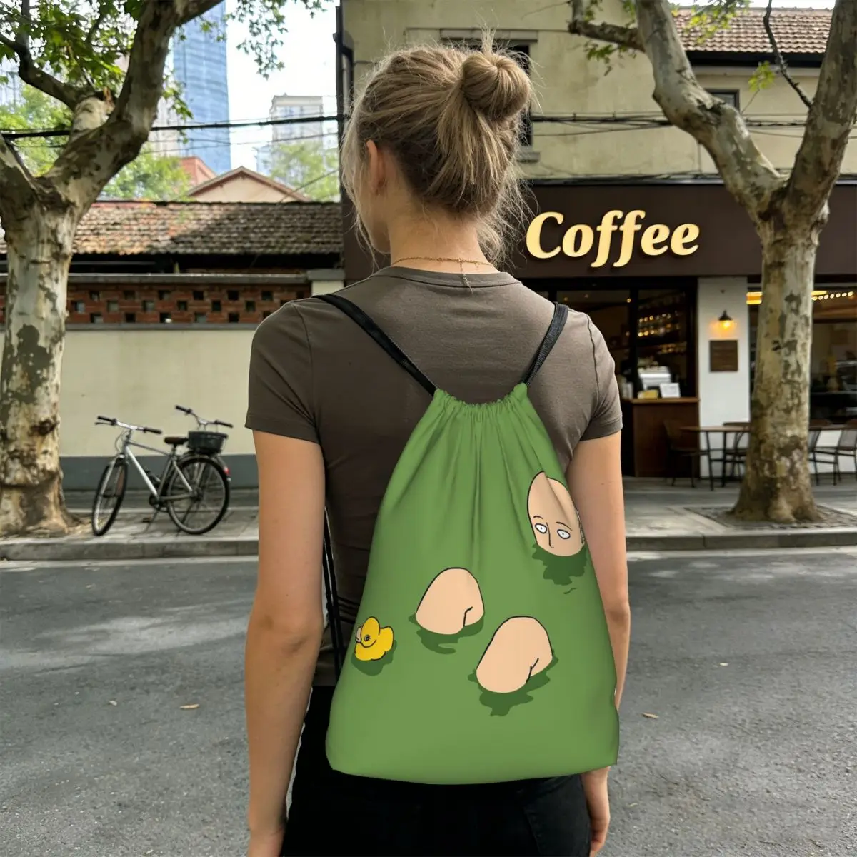 

Japanese Saitama Anime Manga Backpacks Portable Drawstring Bags Storage Bag Book Bags for Man Woman School