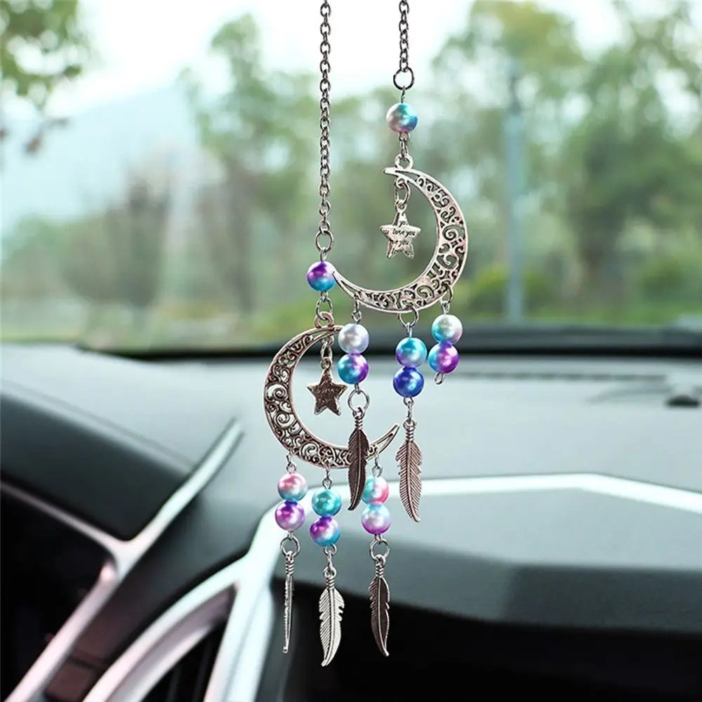 Cute Rearview Mirror Car Interior Pendant Beads Car Accessories Dreamcatcher Colorful Car Decoration