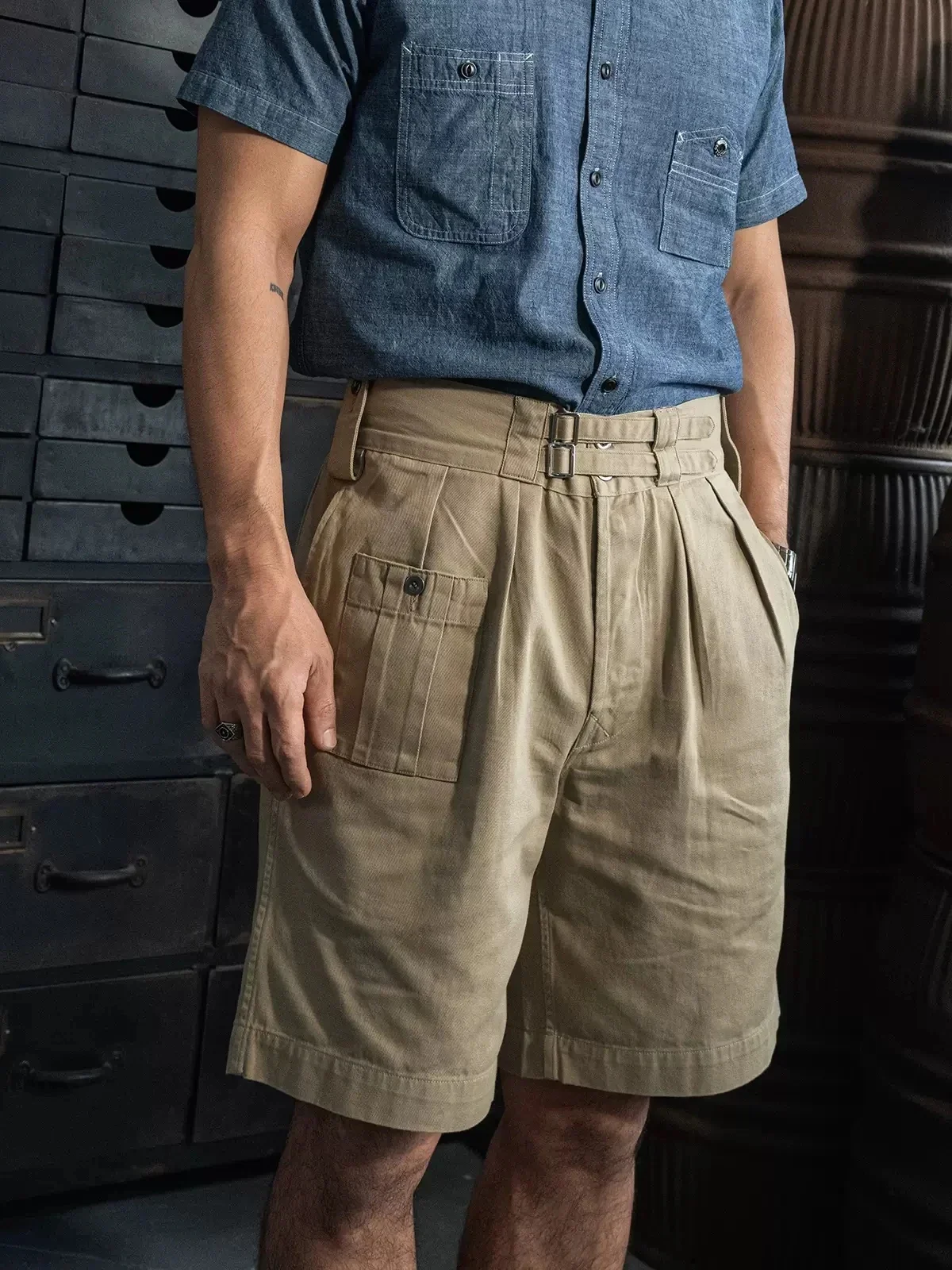 Non Stock Army Khaki Drill Shorts 1941 Pattern Men's Gurkha Bermuda Pants