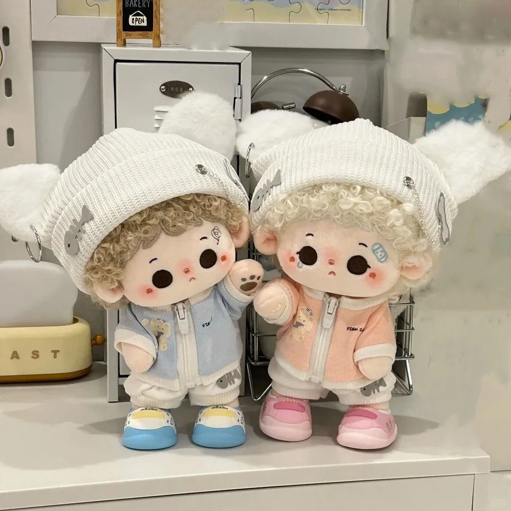 Куртка с изображением кота для 20 см Kpop Star, хлопковая кукольная одежда, шляпа, милый идол, хлопковая кукольная одежда, многоцветный комплект мини-куклы