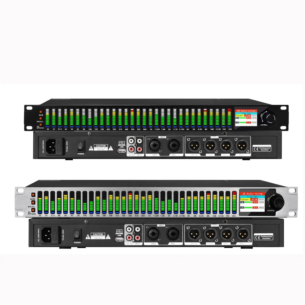ShennDare EQ231 DSP grafico stereo a 31 bande Equalizzatore audio digitale professionale DJ Stage Home Karaoke Strumento musicale Effetto Equalizador Attrezzatura per la registrazione in studio Sistema di equalizzazion
