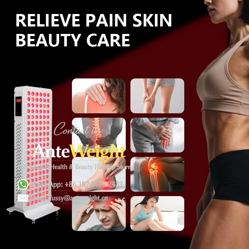 600W 120PCS Leds Dual Chip 7 Wavelengths Red Light Therapy Panel Infrared Therapy Light for Half Body Pain Relief