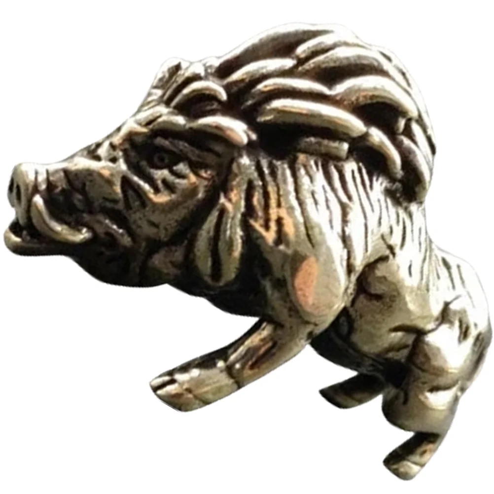 

Retro Decor Brass Boar Pig Figurine Ornament Mini Decoration Golden Tabletop Animal