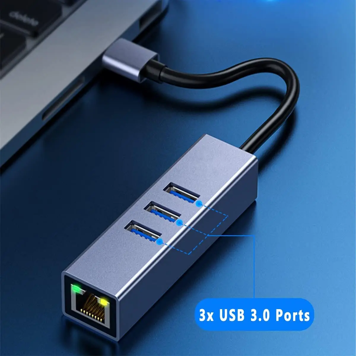 

USB Ethernet адаптер LBSC с 3 портами USB 3,0, высокоскоростной гигабитный адаптер RJ45 для локальной сети, Gigabit для OS X hot