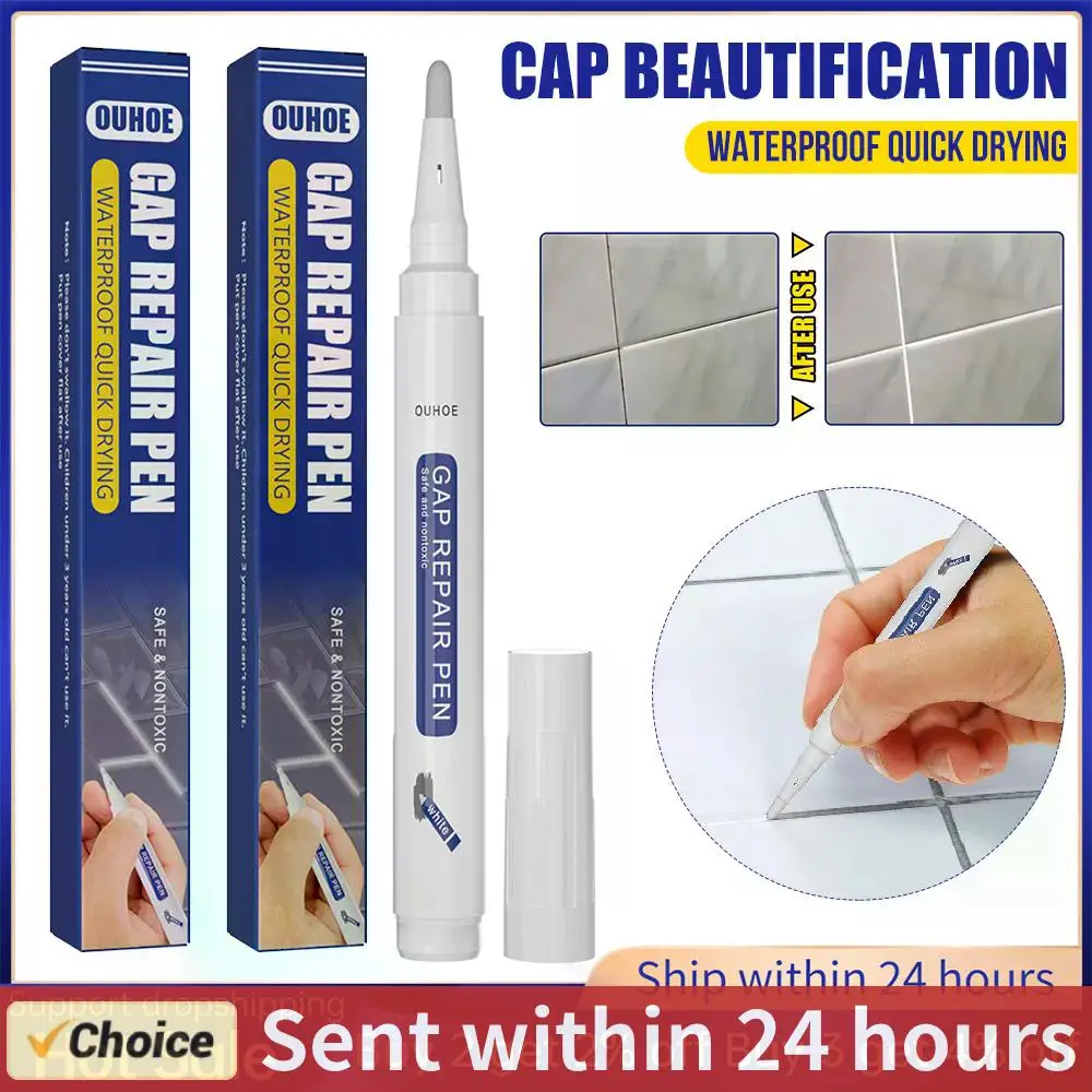 Tile Gap Repair Pen Waterproof Mildew-proof Floor Seam Gap Filler Bathroom Refill Grout Pen Cleaner Agents Paint Pen Tile Tools