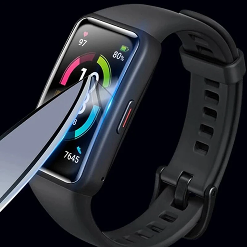 Kaca Tempered lengkung 3D untuk lapisan kaca Tempered jam tangan pintar Huawei Band 8 7 6 Pro untuk Huawei Band 8 Honor Band 7