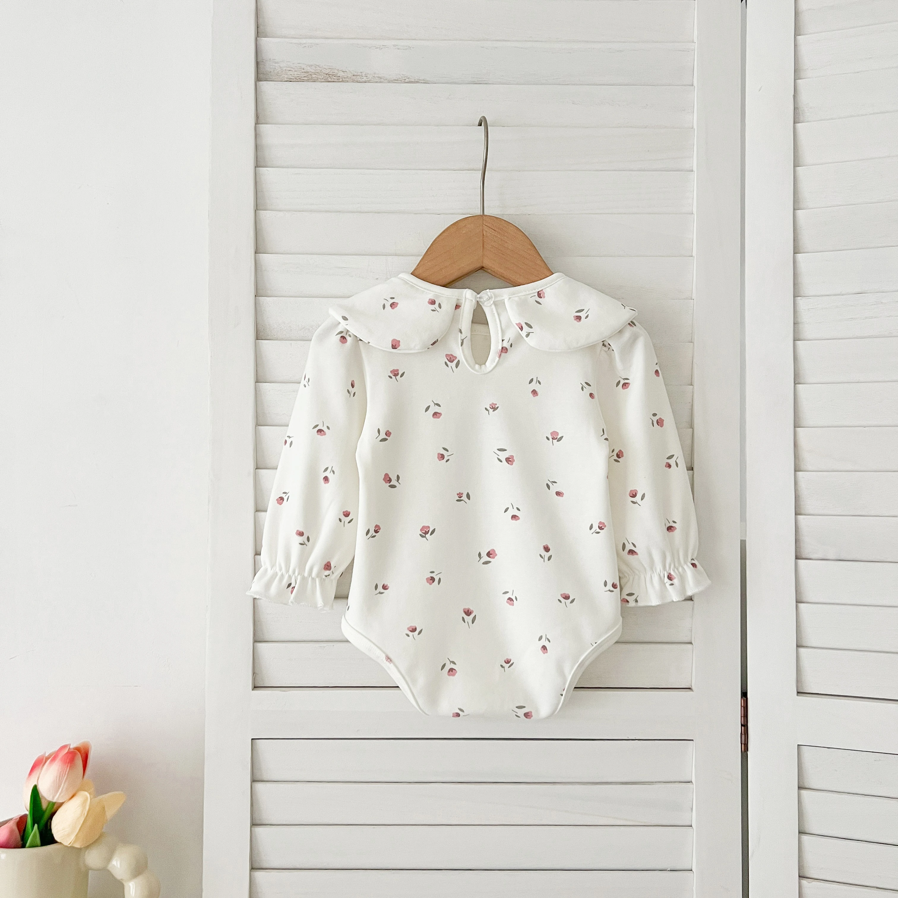 Herbst 0-24M Baby Mädchen Kleidung Kleinkind Baby Jungen Mädchen Strampler Weiß Infant Baby Mädchen Overall Frühling blume Punkte Baumwolle Strampler – Detail 5