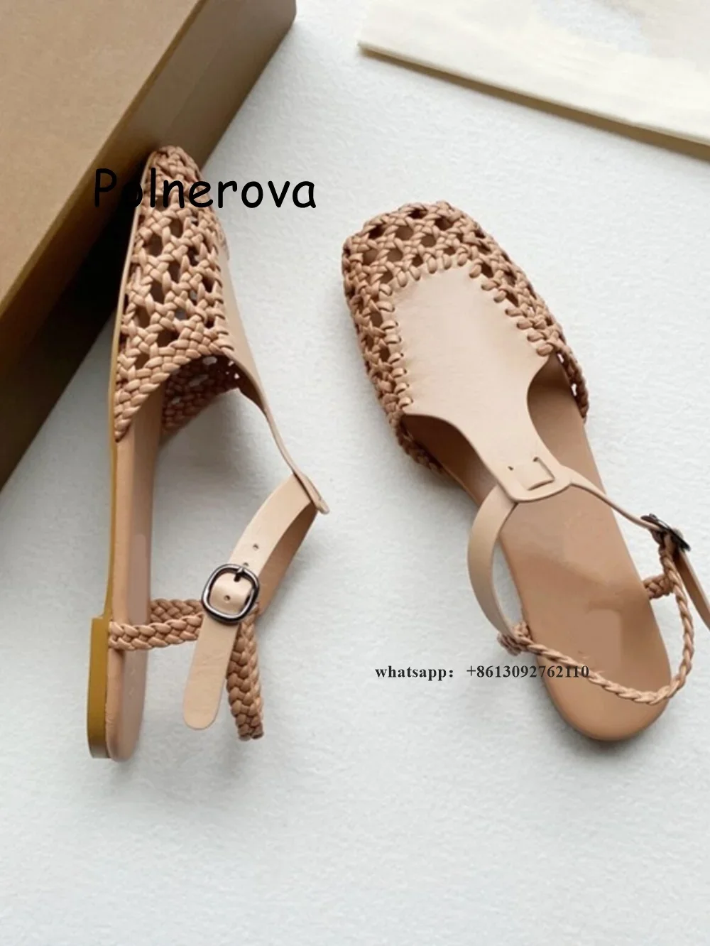 

Плетеные сандалии с квадратным носком, женская обувь с ремешком сзади, летняя повседневная обувь на плоской подошве с милыми гладиаторами Мэри Джейн для девочек