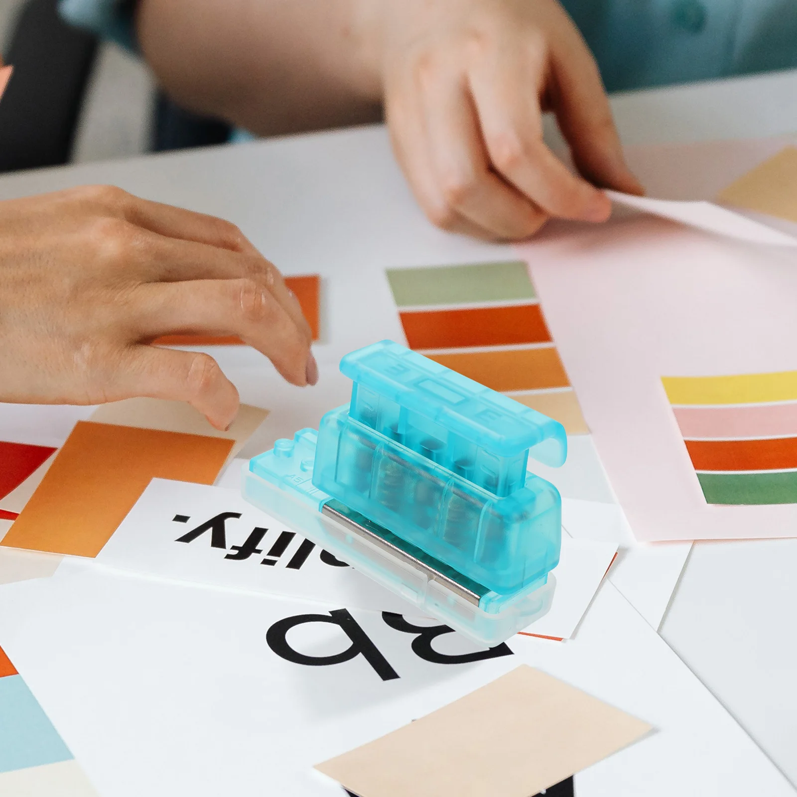 

Five Hole Punch Paper PP Planner Scrapbooking Office Loose Leaf Manual Binder Puncher Portable School Supplies Art Craft Storage