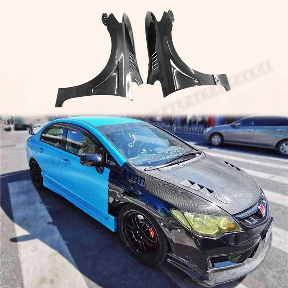 For Honda 06-08 Civic Fd2 J2 Style Front Vented Fender Carbon Fiber